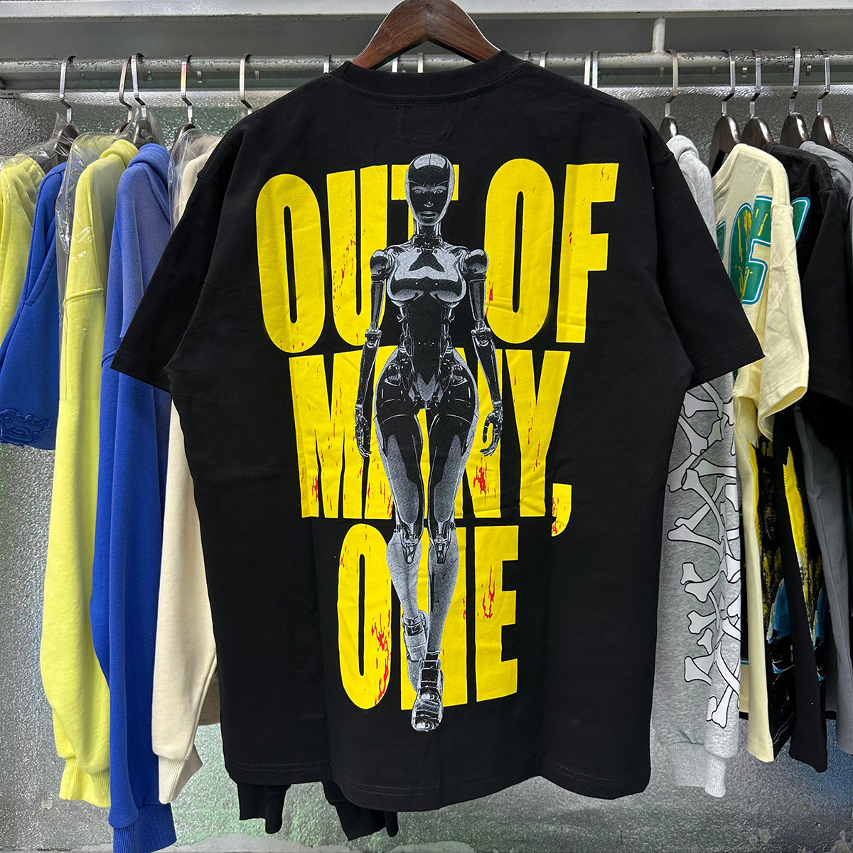 Godspeed T-shirts Technology Robot Printing Cotton Casual Short Sleeve Men and Women