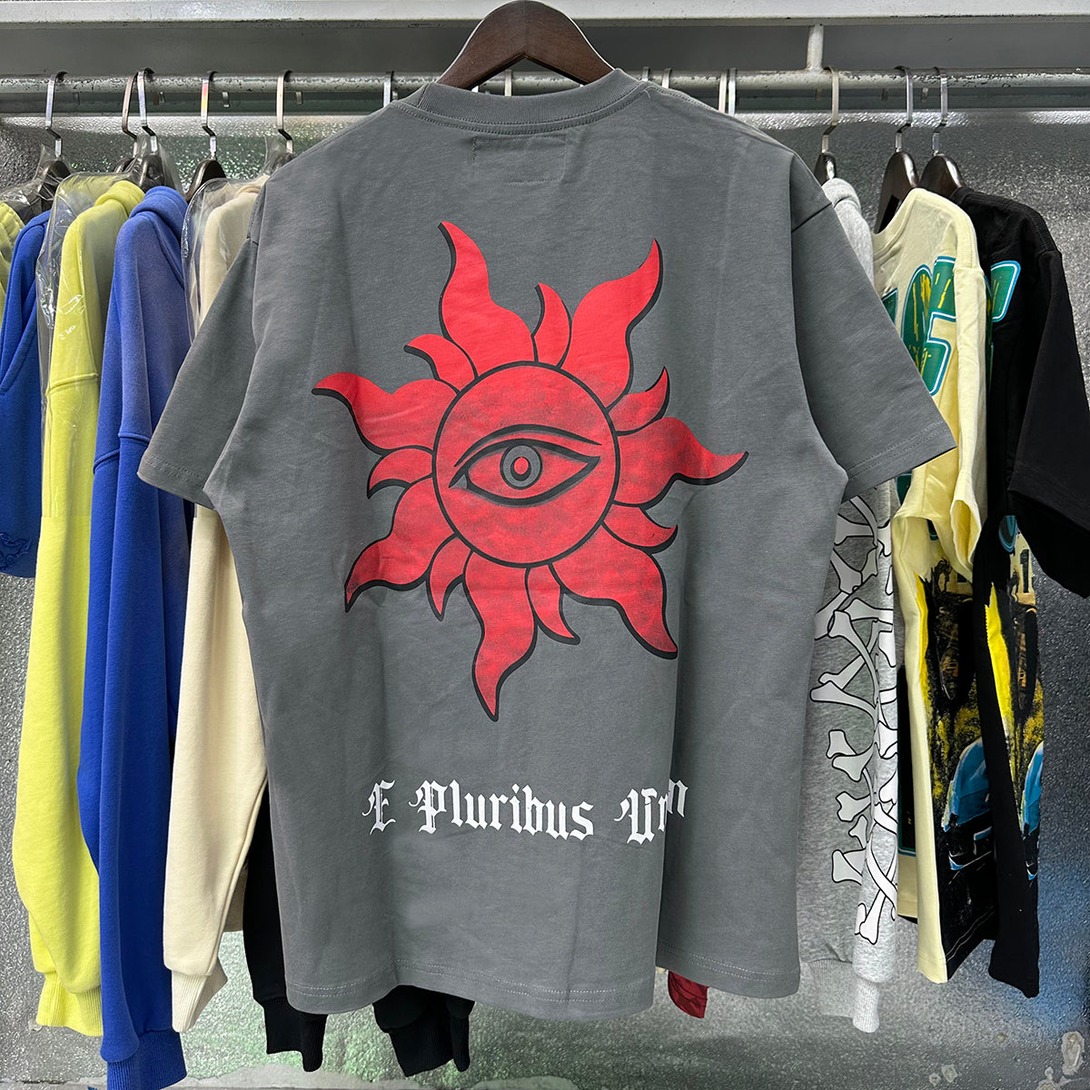 Godspeed T-shirts Street View Rose Print Cotton Casual Short Sleeve Men and Women